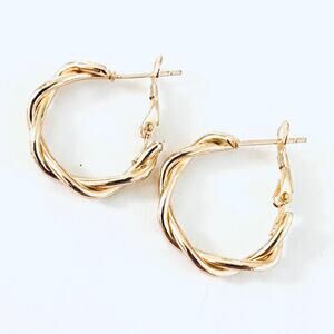 Gold Twisted Hoop Earrings*